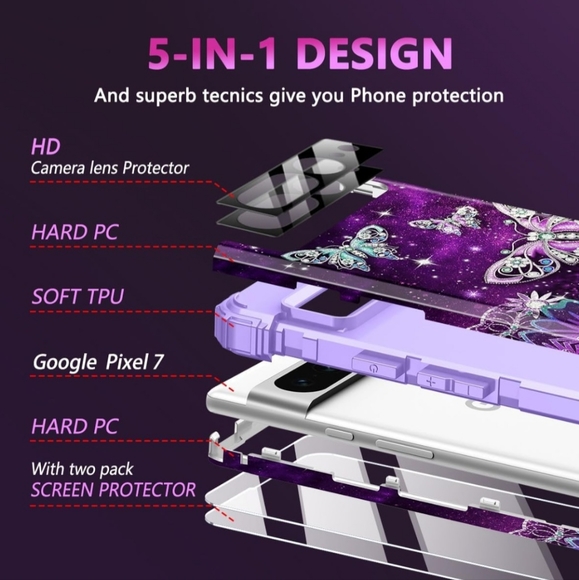 Rancase for Google Pixel 7 5G Case,Three Layer Heavy Duty Shockproof with 2 Temp - Picture 3 of 3